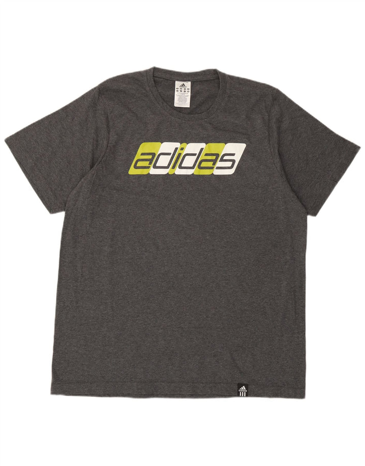 Camiseta Adidas Masculina Graphic Top Grande Algodão Cinza