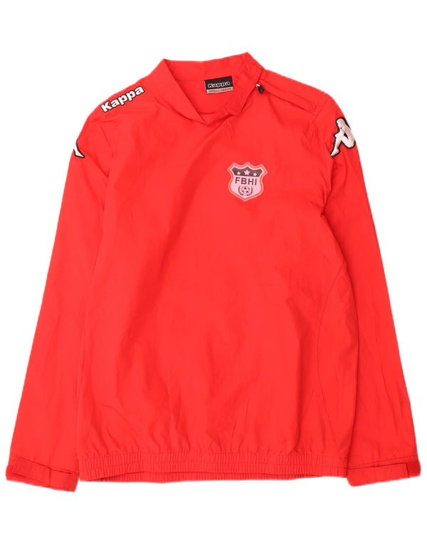 Kappa Boys Graphic Zip Neck Pulôver Treino Top 13-14 Anos Vermelho