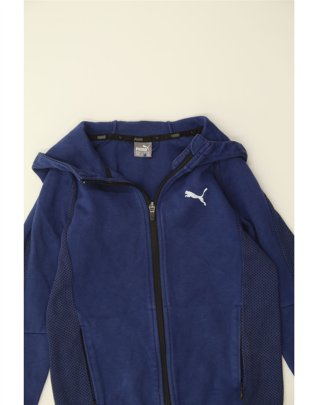 PUMA Boys Zip Hoodie Sweater 9-10 Years Navy Blue Cotton Vintage Puma and Second-Hand Puma from Messina Hembry 