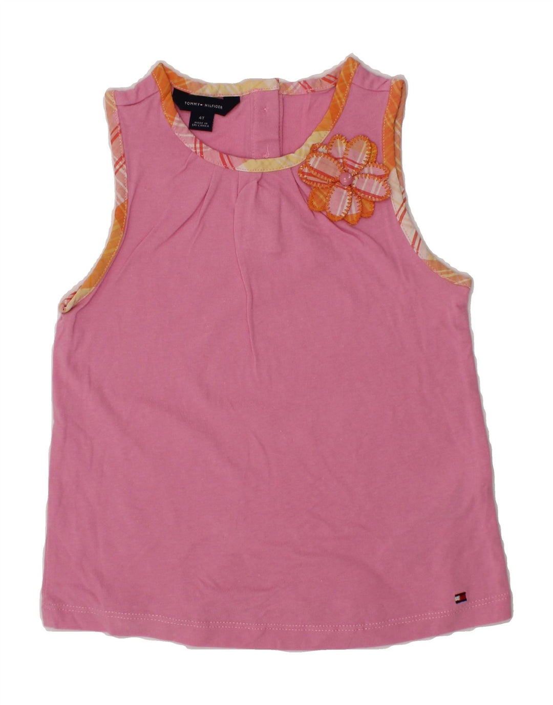 TOMMY HILFIGER Girls Sleeveless Blouse Top 3-4 Years Pink Cotton Vintage Tommy Hilfiger and Second-Hand Tommy Hilfiger from Messina Hembry 
