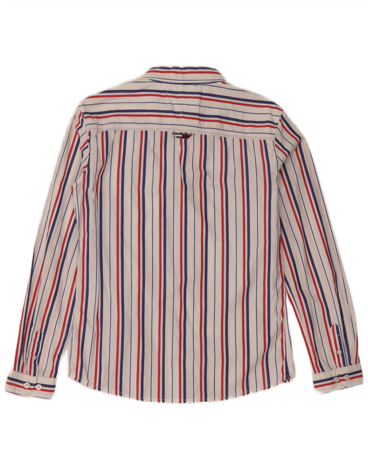 Camisa masculina TOMMY HILFIGER 13-14 anos algodão listrado branco