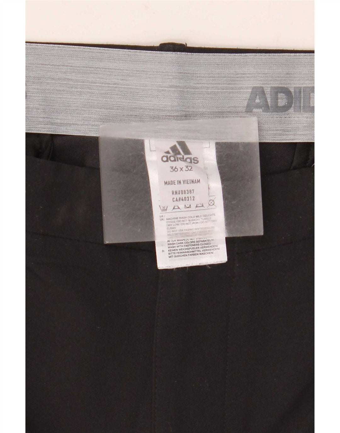 Calça Chino Reta Masculina Adidas W36 L32 Poliéster Preto