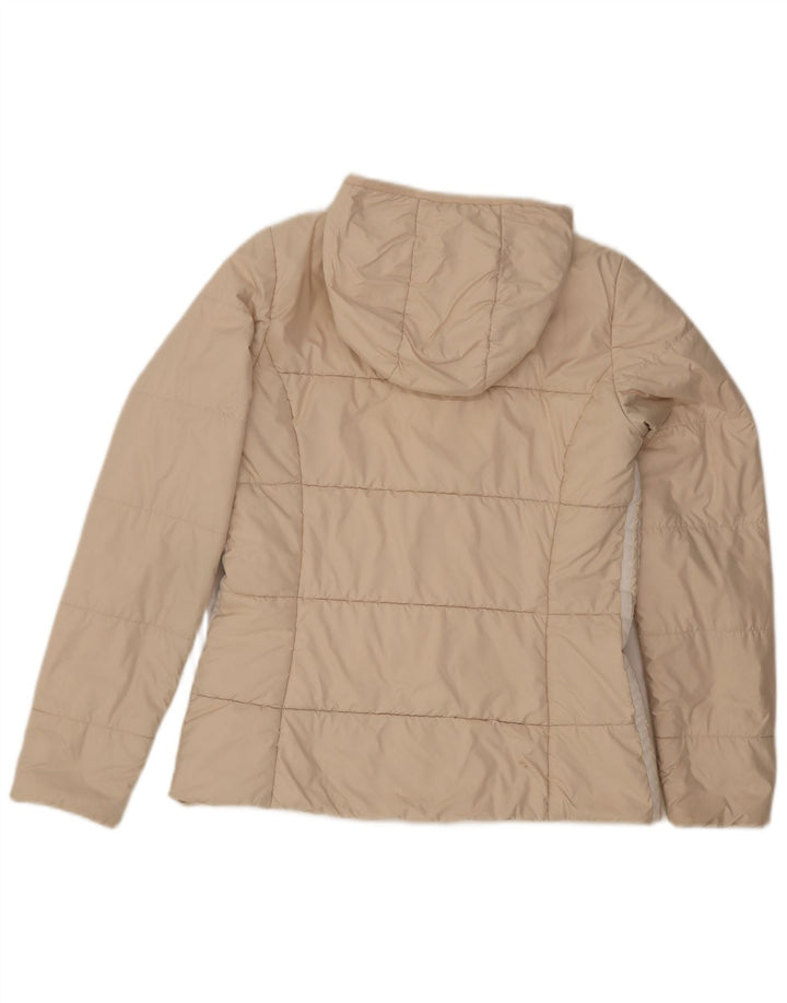 Jaqueta acolchoada com capuz feminina Adidas UK 14 Médio Off White Poliéster