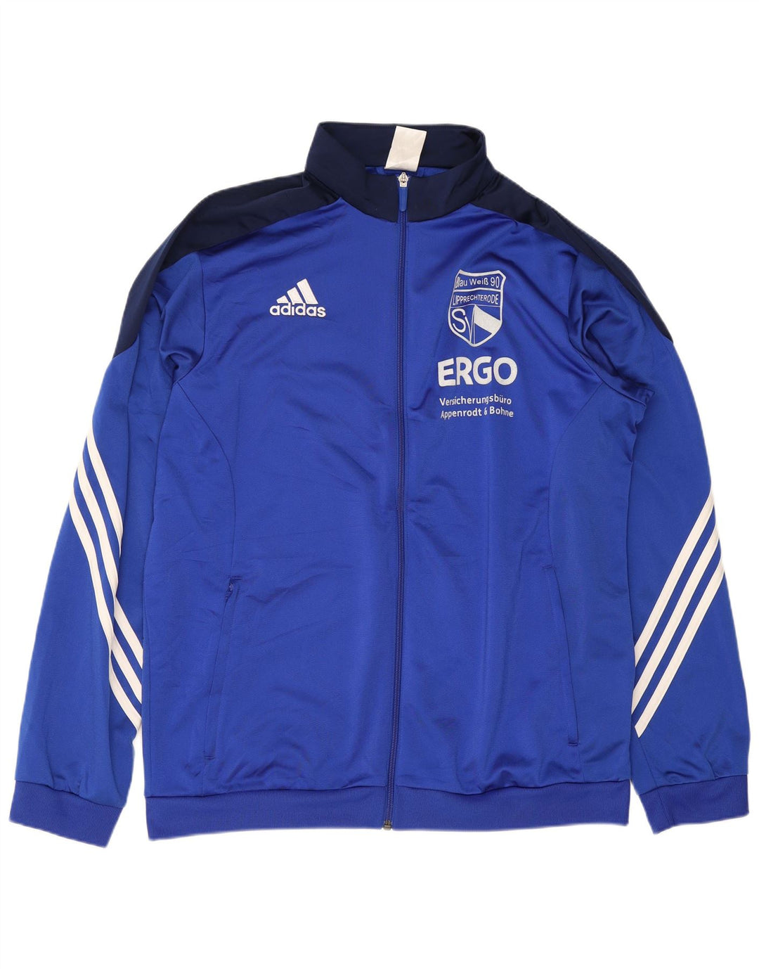Adidas Mens Graphic Tracksuit Top Jacket Grande Azul Colorblock Poliéster