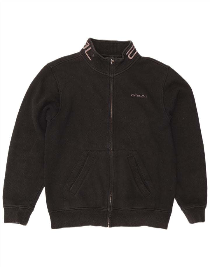 Animal Mens Graphic Tracksuit Top Jacket Médio Algodão Preto