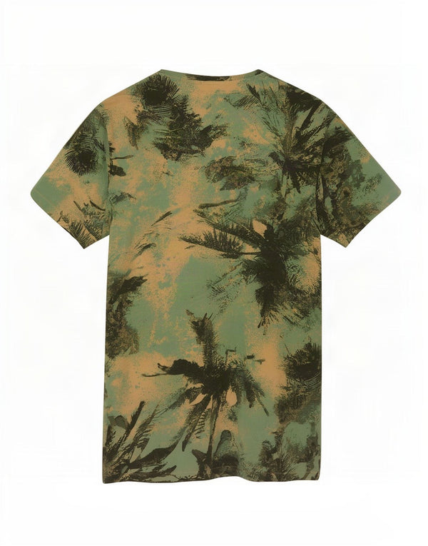 Camiseta masculina Benetton Top pequeno verde havaiano