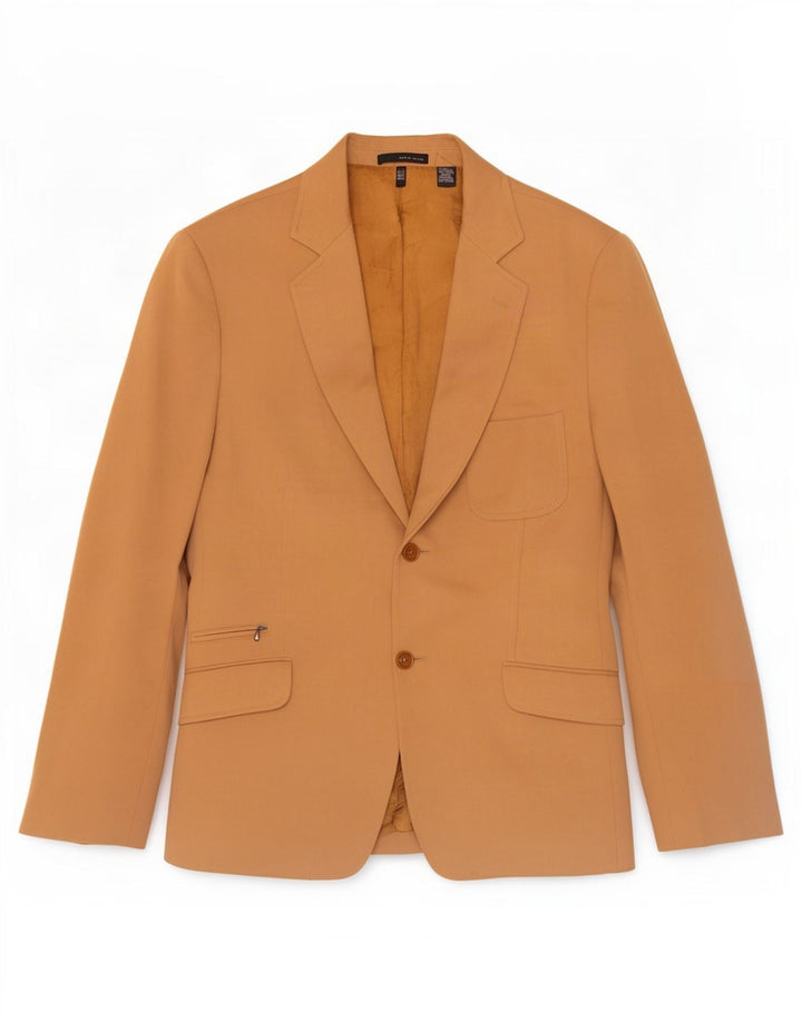 Jaqueta blazer masculina Zara com 2 botões EU 52 grande algodão bege