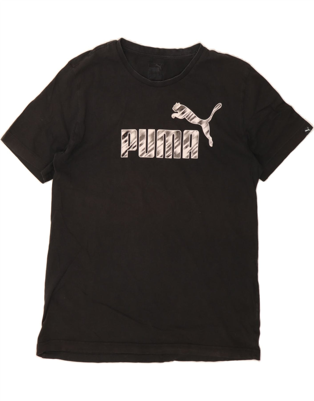 PUMA Mens Graphic T-Shirt Top Medium Black Cotton Vintage Puma and Second-Hand Puma from Messina Hembry 