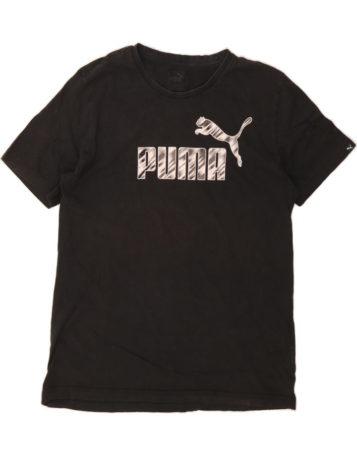 PUMA Mens Graphic T-Shirt Top Medium Black Cotton Vintage Puma and Second-Hand Puma from Messina Hembry 