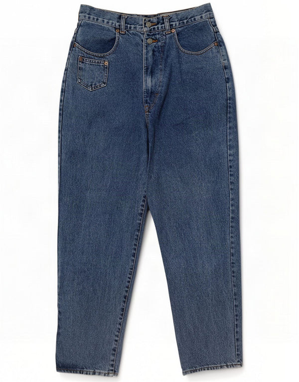 Chevignon Jeans Cônicos Femininos de Cintura Alta W32 L29 Algodão Azul