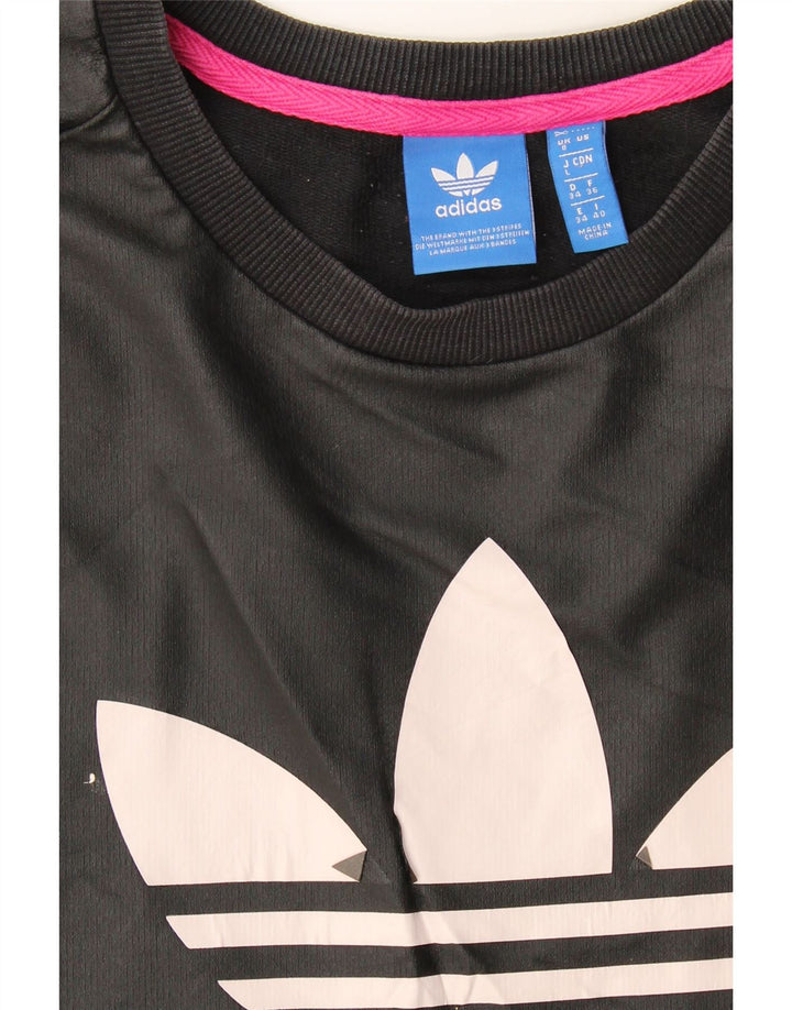 Adidas feminino gráfico oversized moletom jumper reino unido 8 pequeno preto