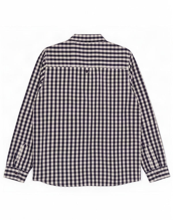 Camisa masculina Weird Fish XL azul marinho algodão guingão