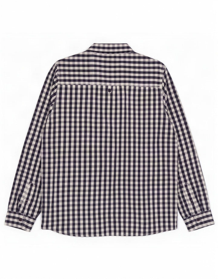 Camisa masculina Weird Fish XL azul marinho algodão guingão