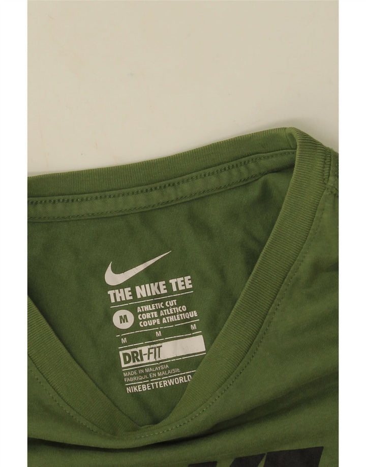 Camiseta Nike Masculina Athletic Cut Graphic Top Algodão Verde Médio
