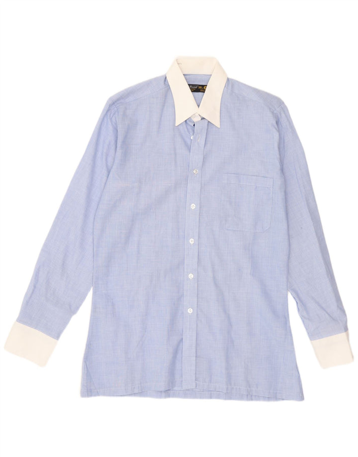 St. Camisa masculina Bernard tamanho 15 38 poliéster azul médio