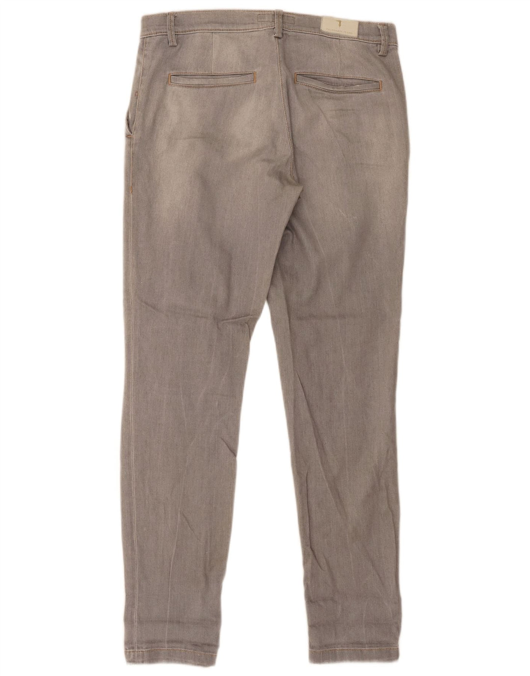 Trussardi Jeans femininos desgastados slim W26 L30 algodão cinza
