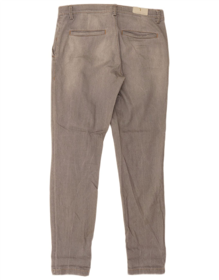 Trussardi Jeans femininos desgastados slim W26 L30 algodão cinza