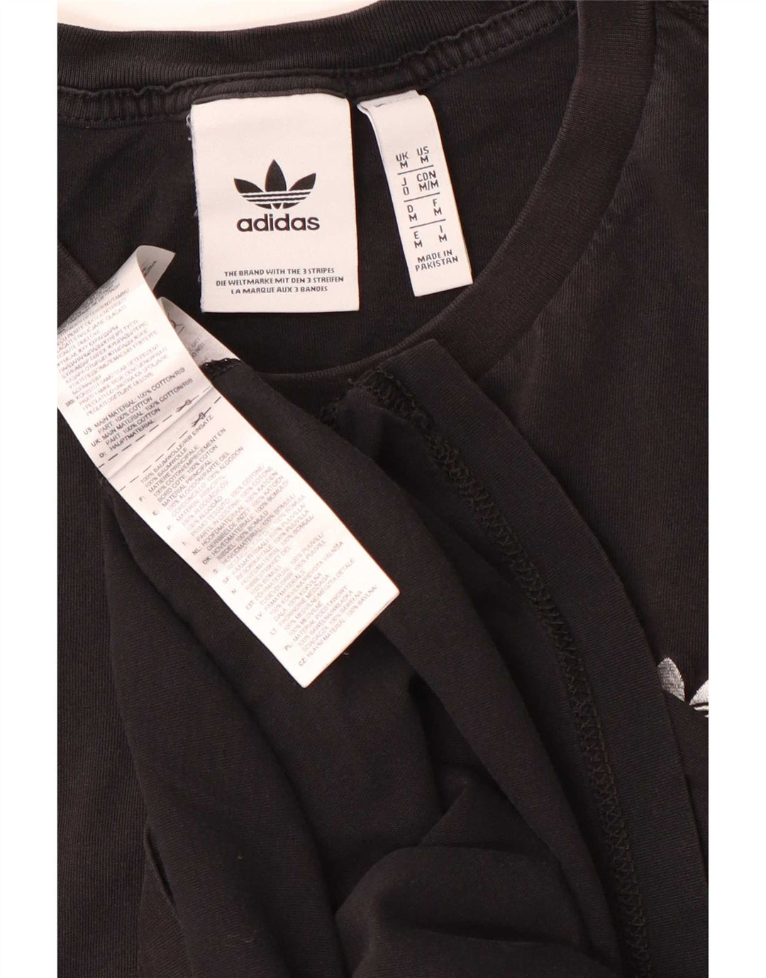 Adidas Mens Camiseta Top Médio Algodão Preto