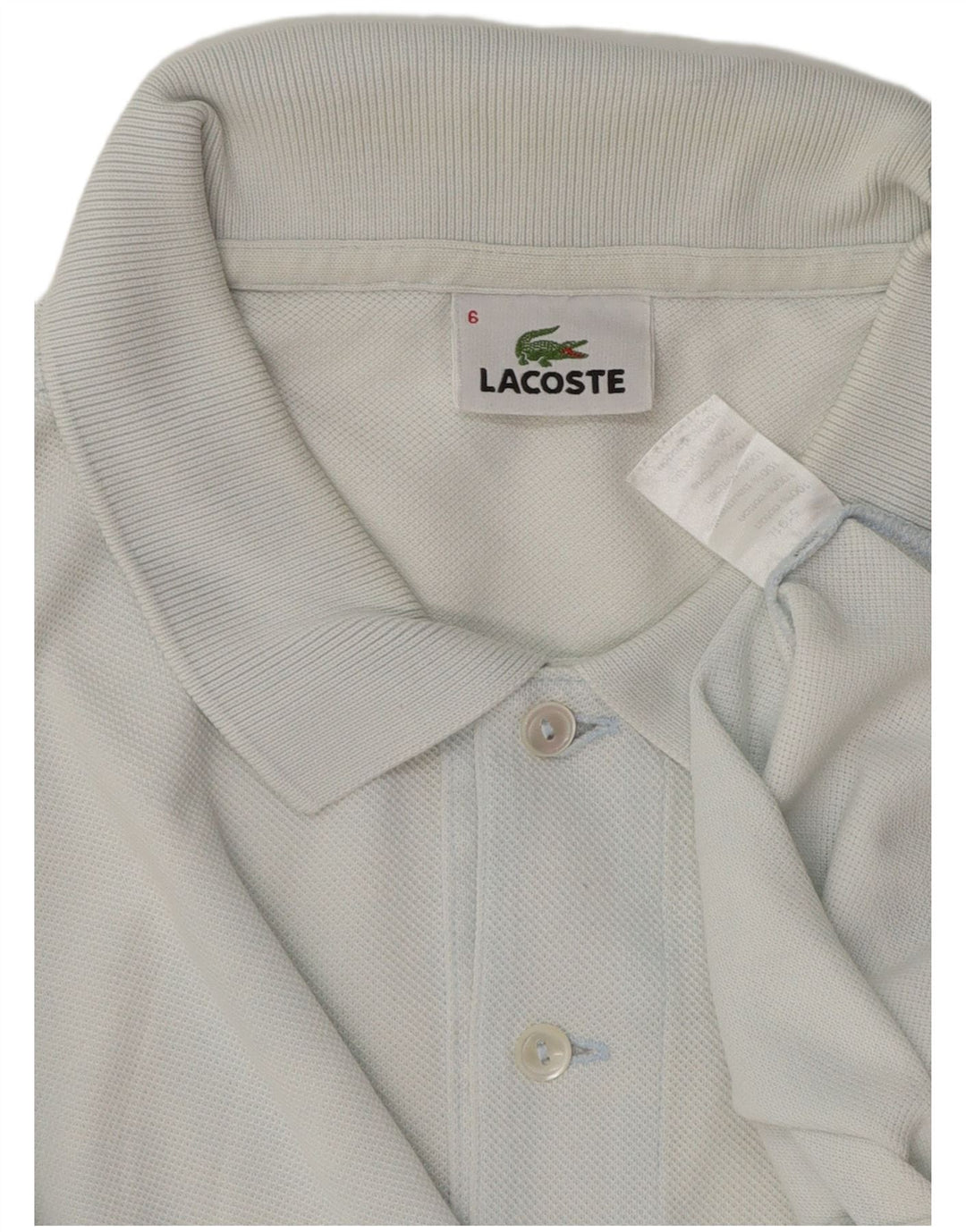 Camisa polo masculina Lacoste tamanho 6 XL azul algodão