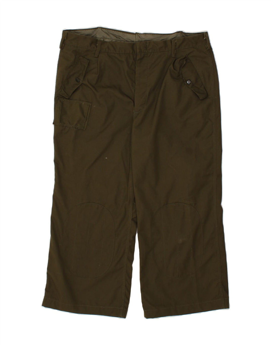 VINTAGE Womens Crop Casual Trousers W36 L25  Khaki Vintage Vintage and Second-Hand Vintage from Messina Hembry 