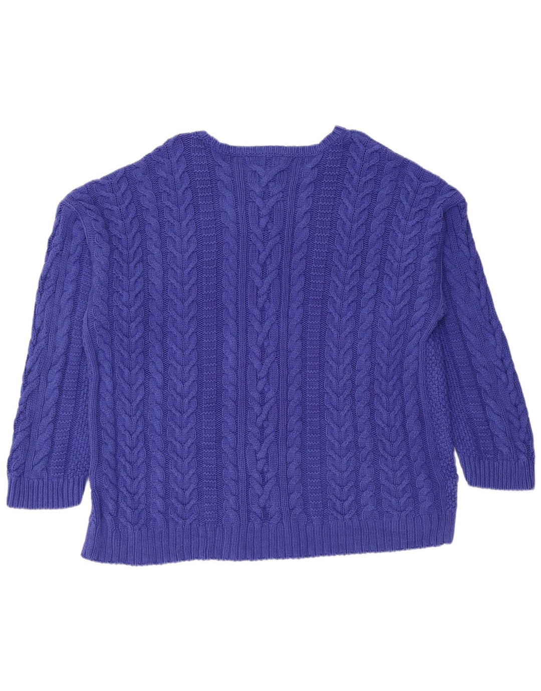 Suéter feminino RALPH LAUREN com gola canoa Reino Unido 22 3XL algodão azul