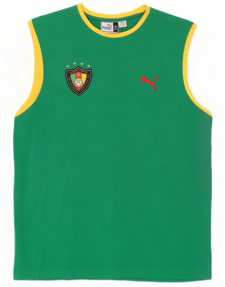 Puma Mens Graphic Vest Top XL Verde Algodão