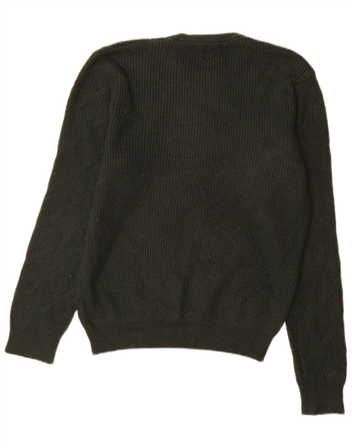 Suéter masculino Marks & Spencer com gola redonda em poliamida verde médio