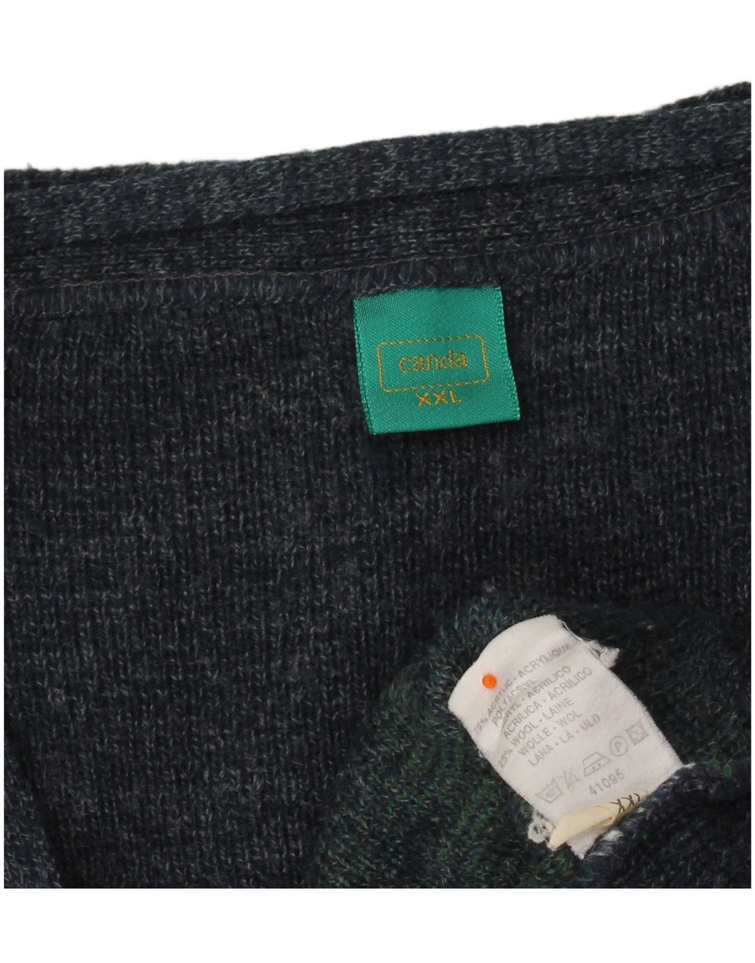 Suéter cardigã masculino CANDA de ajuste solto 2XL azul marinho Argyle/acrílico diamante