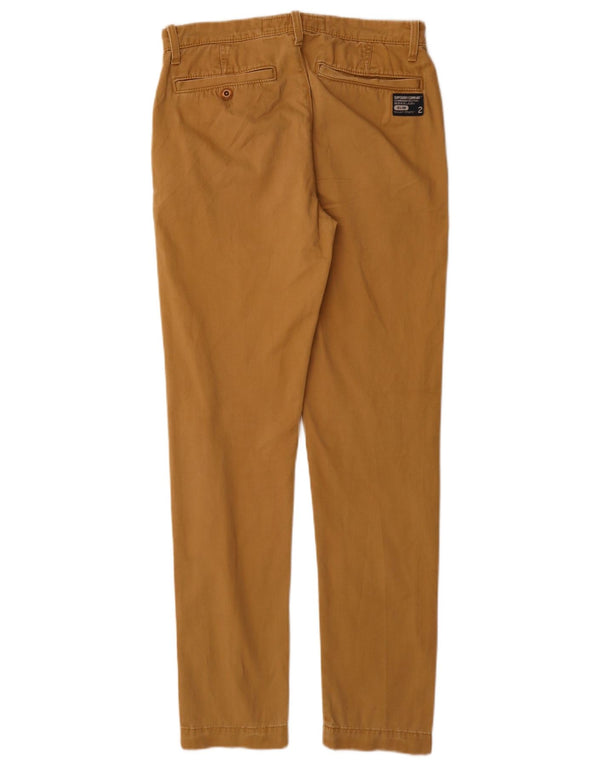 Calças Superdry Mens Slim Chino Pequenas W28 L32 Algodão Bege