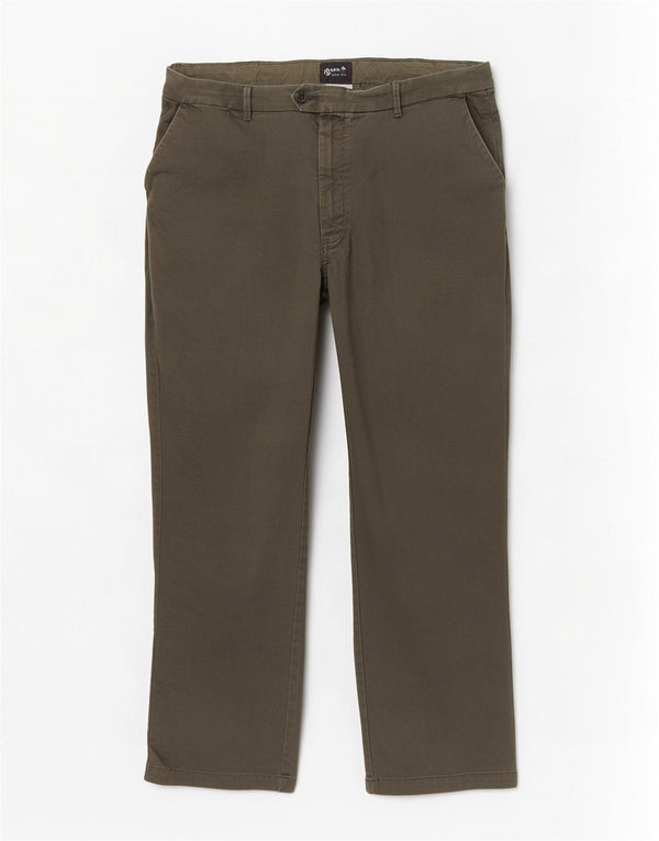 Calça chino reta masculina Marks & Spencer W48 L29 algodão verde