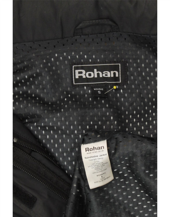Jaqueta de chuva feminina Rohan com capuz e ajuste solto Reino Unido 10 pequena poliamida preta