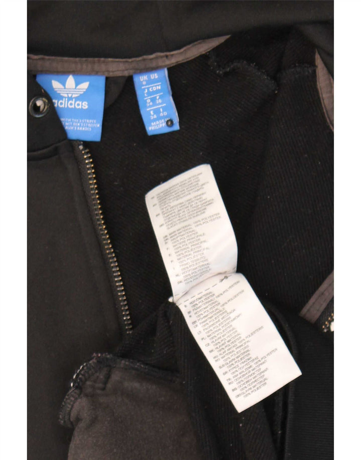 Suéter adidas feminino com capuz e zíper Reino Unido 8 pequeno poliéster preto