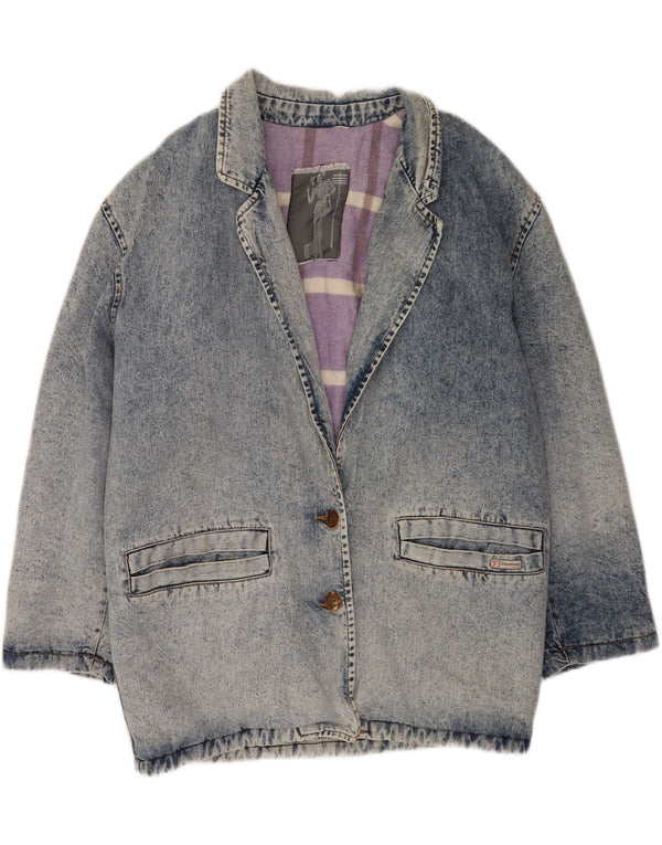 Jaqueta jeans feminina vintage UK 16 grande azul