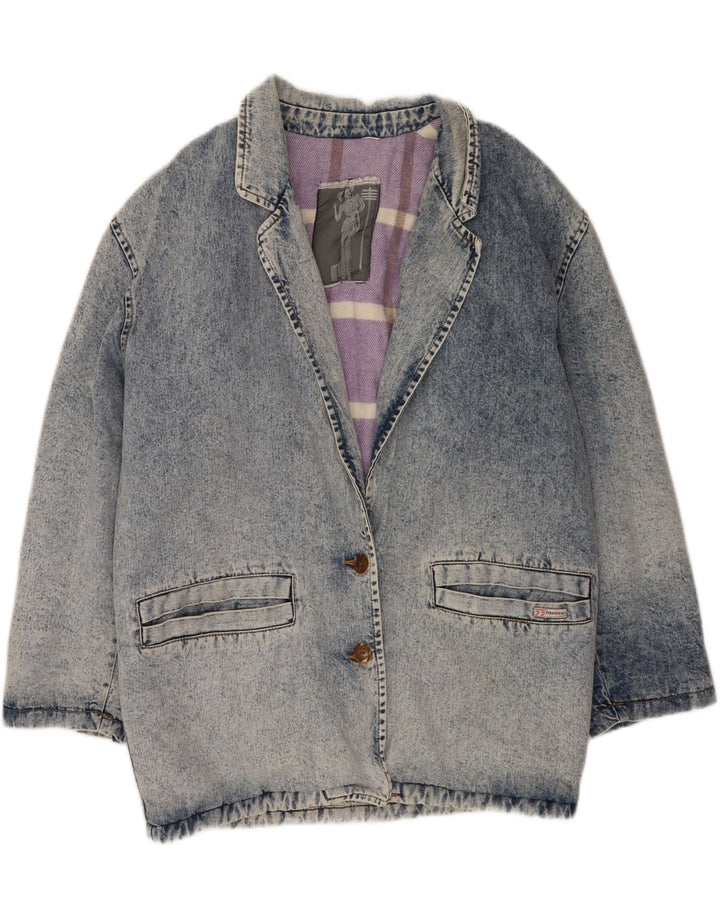 Jaqueta jeans feminina vintage UK 16 grande azul