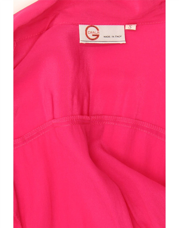 Blusa feminina vintage oversized UK 10 pequena rosa