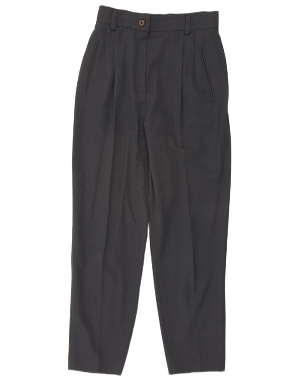 Calça de terno feminino Laura Biagiotti IT 44 médio W30 L29 azul marinho