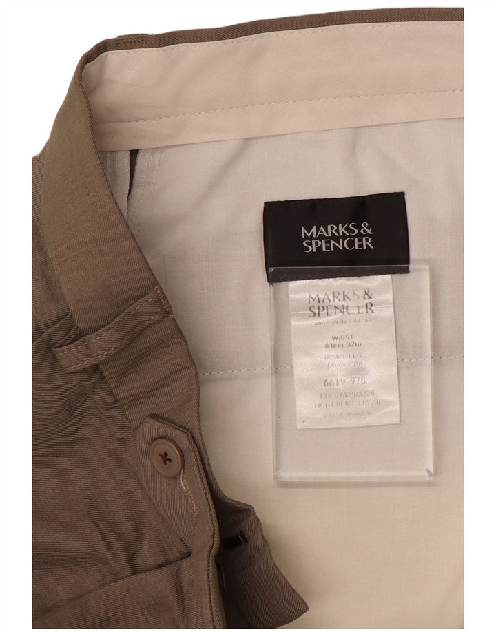 Calça de terno masculina MARKS & SPENCER W32 L29 poliéster bege