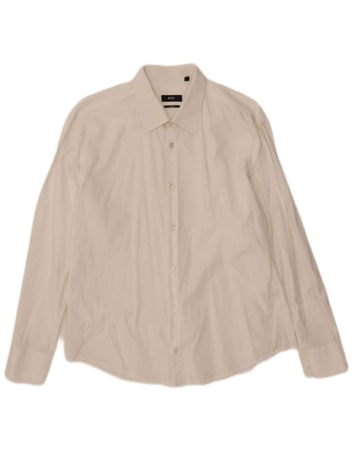 Camisa Slim Fit Masculina Hugo Boss Grande Branca