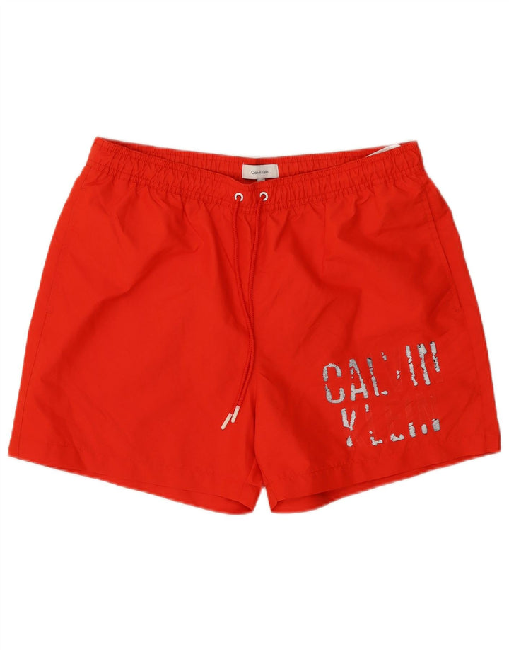 CALVIN KLEIN Calção de banho masculino gráfico grande poliéster vermelho
