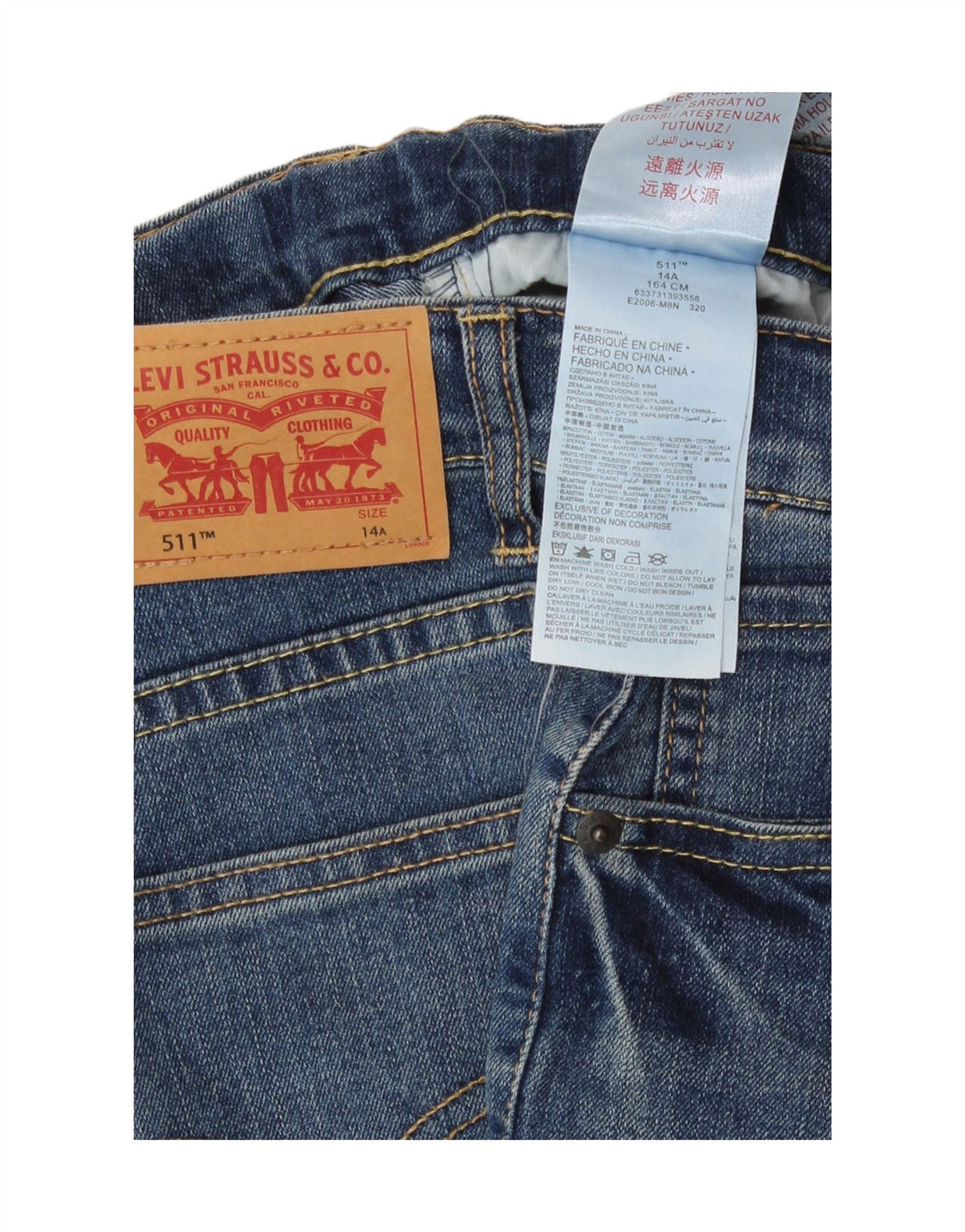 Jeans Levi's Meninos 511 Slim 13-14 Anos W28 L30 Azul