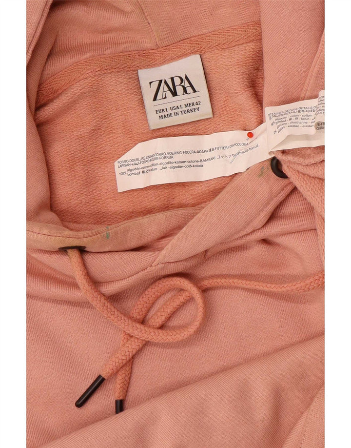 Zara moletom com capuz masculino grande algodão rosa
