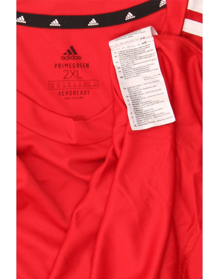 Adidas Mens Aeroready Camiseta Top 2XL Poliéster Vermelho