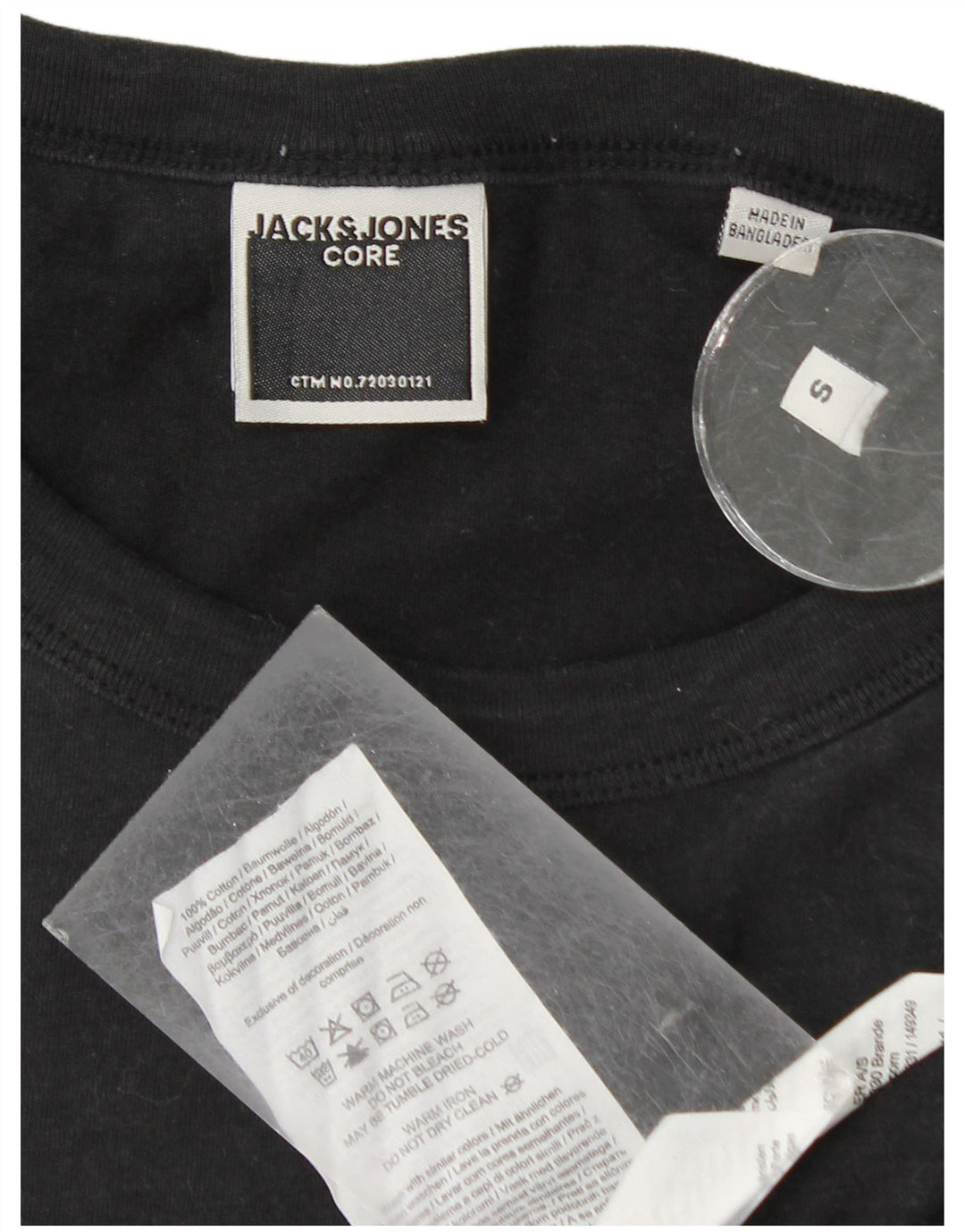 Camiseta masculina Jack & Jones top pequeno algodão preto