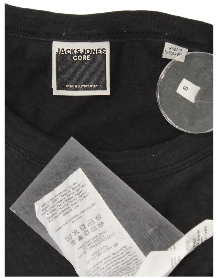 Camiseta masculina Jack & Jones top pequeno algodão preto