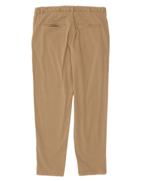 Calça Chino Feminina Marks & Spencer Slim UK 14 Grande W34 L29 Algodão Bege