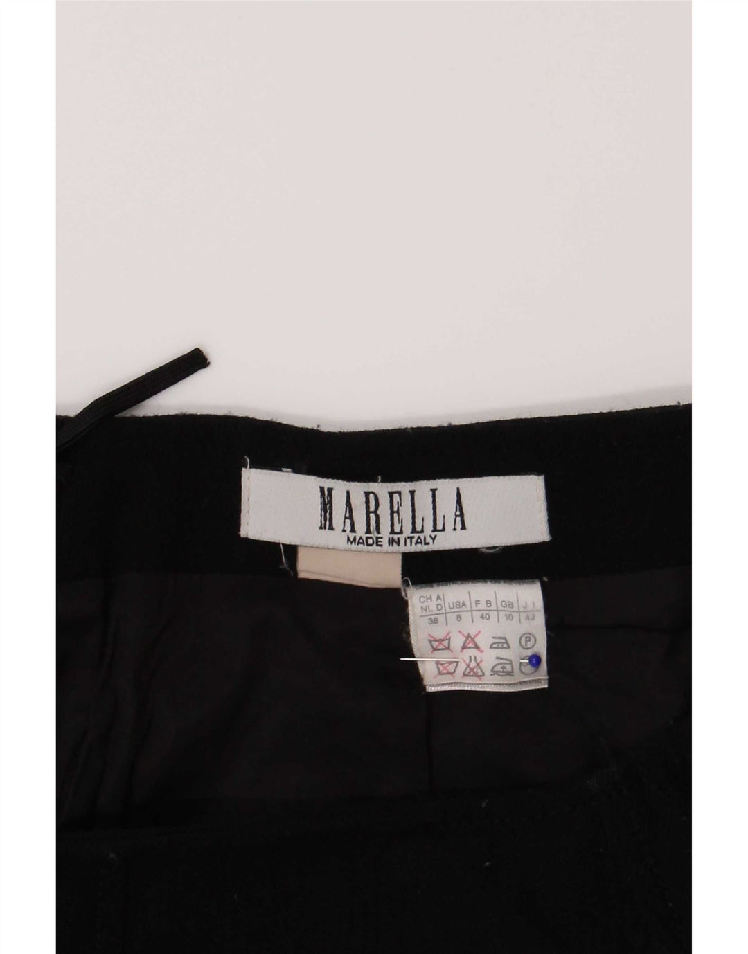 Mini saia feminina Marella Reino Unido 10 pequena W26 lã preta