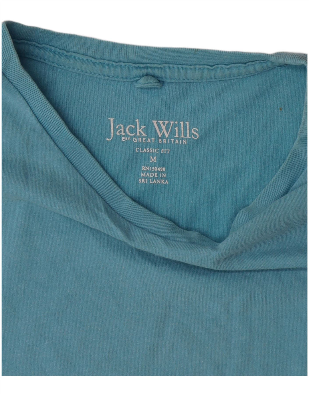 Jack Wills Mens Classic Fit Camiseta Top Médio Algodão Azul
