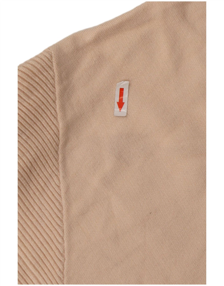 Suéter feminino ZARA com zíper e gola alta, Reino Unido 14 Médio Bege