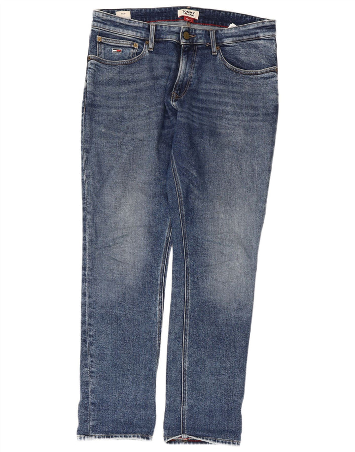 Tommy Hilfiger Masculino Slim Jeans W32 L31 Azul Algodão