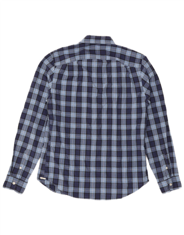 Camisa masculina GAP de algodão xadrez azul marinho médio